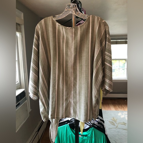 Time & Tru Linen Blend Boxy Short Sleeve Tops size XL - Picture 8 of 10